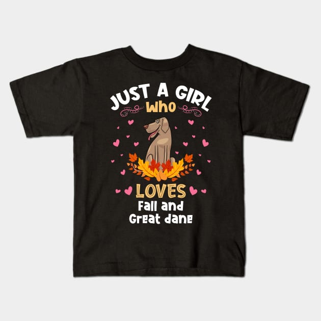 Just a Girl who Loves Great Dane Kids T-Shirt by aneisha